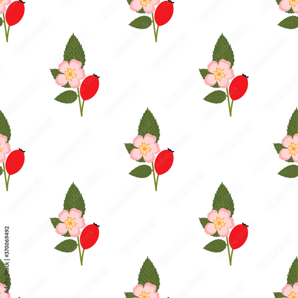 Rose hip. Seamless Vector Patterns Rose hip. Seamless Vector Patterns