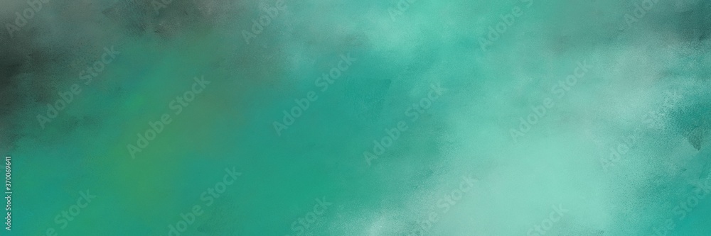 decorative vintage abstract painted background with blue chill, medium aqua marine and dark slate gray colors and space for text or image. can be used as header or banner