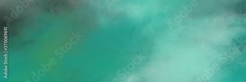 decorative vintage abstract painted background with blue chill, medium aqua marine and dark slate gray colors and space for text or image. can be used as header or banner