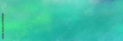 stunning light sea green, medium aqua marine and medium turquoise colored vintage abstract painted background with space for text or image. can be used as header or banner