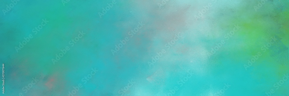 stunning light sea green and pastel blue color background with space for text or image. vintage texture, distressed old textured painted design. can be used as horizontal background texture