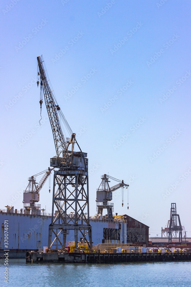 Cranes and shipping near the Port of San Francisco