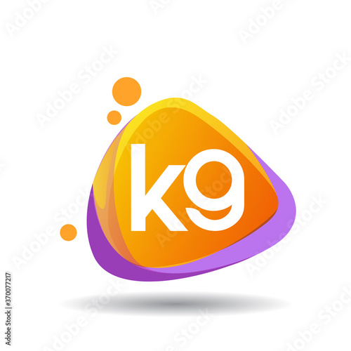 Letter KG logo in triangle splash and colorful background, letter combination logo design for creative industry, web, business and company.