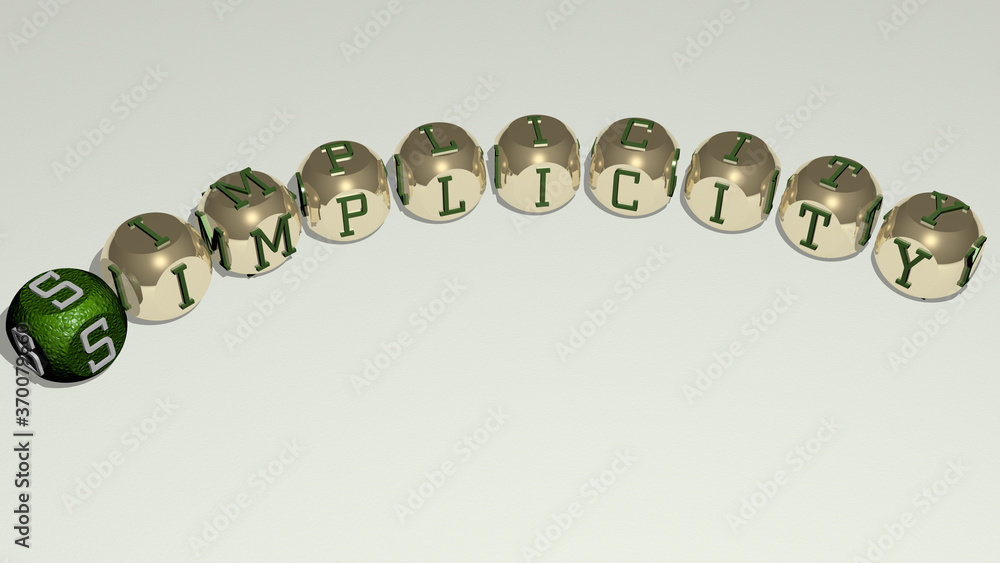 combination of SIMPLICITY built by cubic letters from the top perspective, excellent for the concept presentation. illustration and background combination of SIMPLICITY built by cubic letters from the top perspective, excellent for the concept presentation. illustration and background