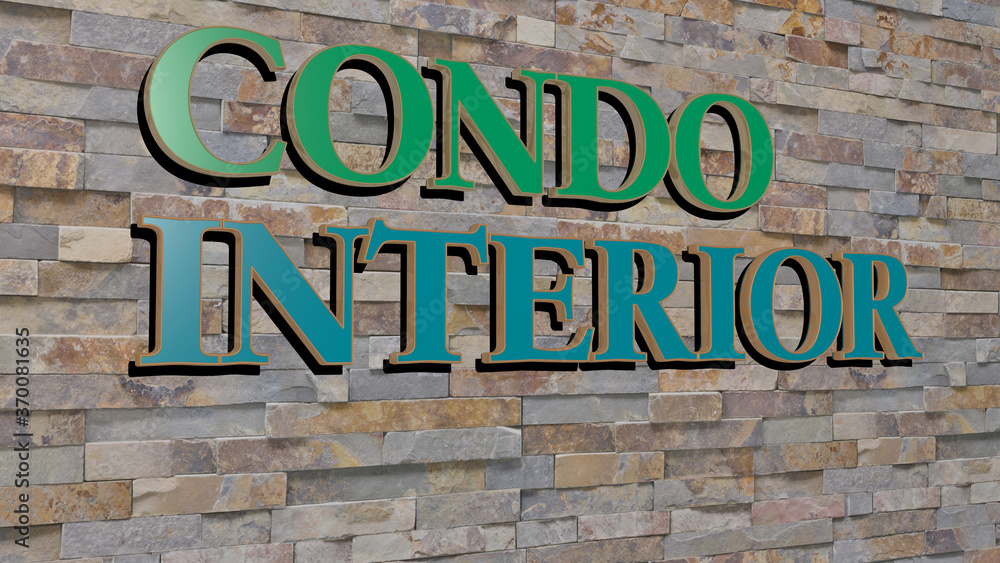 3D illustration of condo interior graphics and text made by metallic dice letters for the related meanings of the concept and presentations. apartment and building 3D illustration of condo interior graphics and text made by metallic dice letters for the related meanings of the concept and presentations. apartment and building