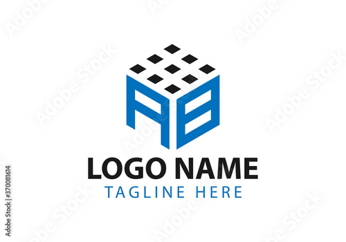 Cube AB letter logo. Property and Construction AB Logo design for business corporate sign with Creative Modern Trendy