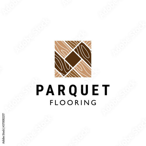 Parquet wood floor logo vector illustration 