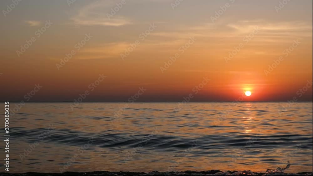 4K sea video, red sky, yellow sun and incredible sea sunset, sunsets on the Atlantic beach 4K sea video, red sky, yellow sun and incredible sea sunset, sunsets on the Atlantic beach