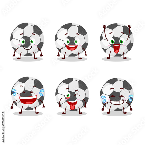 Fototapeta Naklejka Na Ścianę i Meble -  Cartoon character of soccer ball with smile expression