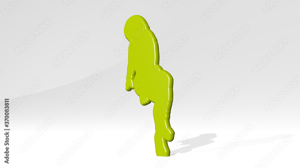GIRL from a perspective with the shadow. A thick sculpture made of metallic materials of 3D rendering. beautiful and background GIRL from a perspective with the shadow. A thick sculpture made of metallic materials of 3D rendering. beautiful and background
