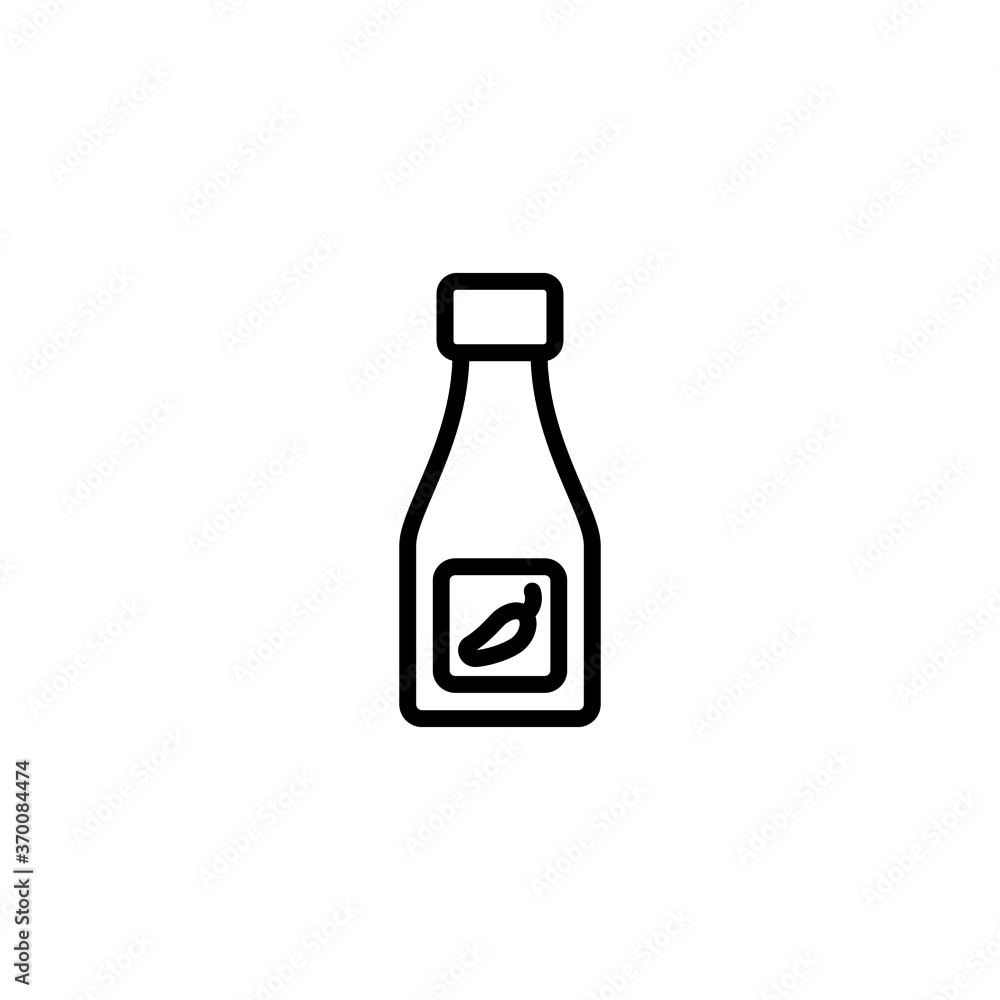 Sauce icon in black line style icon, style isolated on white background Sauce icon in black line style icon, style isolated on white background