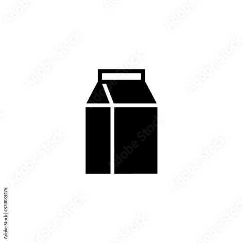 Milk icon in black flat glyph, filled style isolated on white background