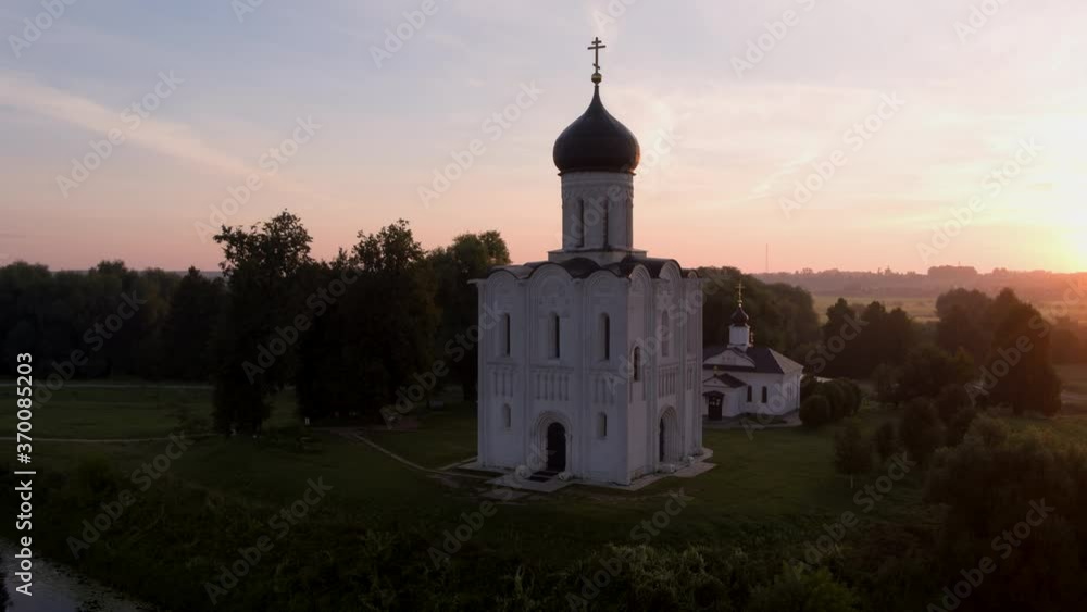 Aerial view of Church of the Intercession on the River Nerl Aerial view of Church of the Intercession on the River Nerl