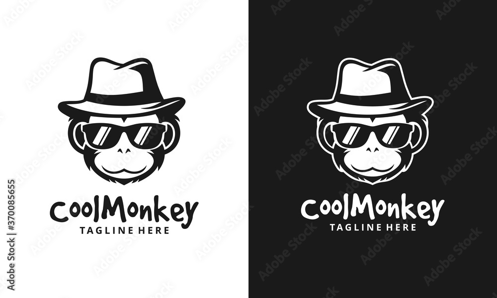 Cool Monkey Logo - Hipster Monkey Head Vector