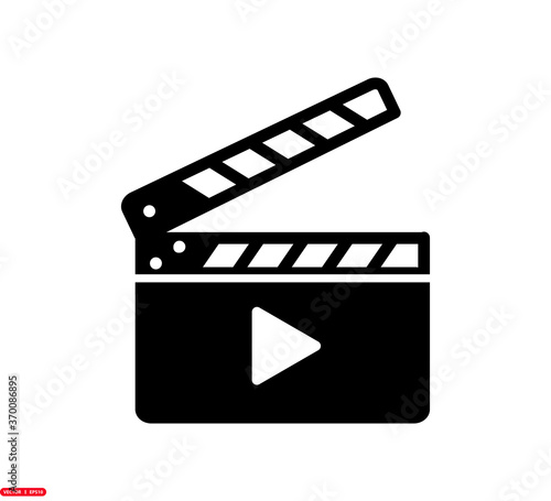 Clapper board icon vector logo design template