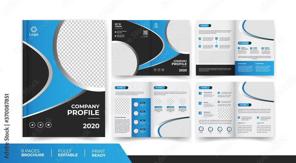 8 pages company business brochure design use for multipurpose business promotion