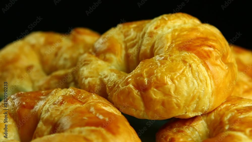 Croissant breads in plate , in door Chiangmai Thailand Croissant breads in plate , in door Chiangmai Thailand