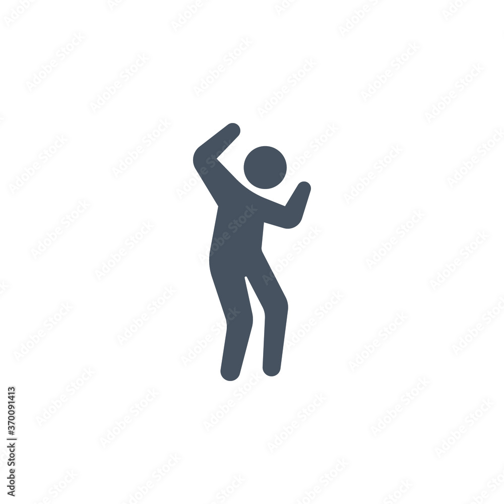 Dancer dancing icon solid in trendy style. man dancing simple element can be use for web and mobile. Annoyed human figure feelings happy. Vector illustration Design on white background EPS 10