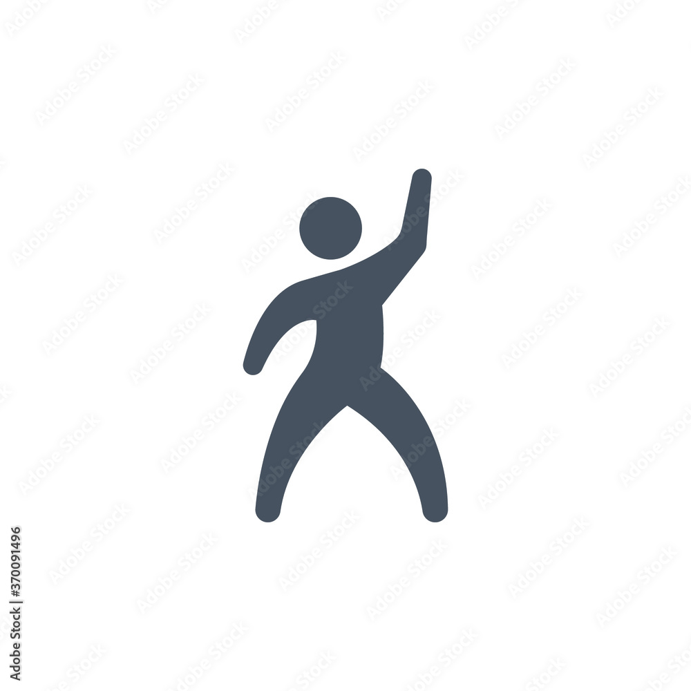 Dancer dancing icon. Human figure Thin line black dancing motion. Gymnastics Activities for Icon Health and Fitness Community. Sport Symbol. solid Vector illustration Design on white background EPS 10