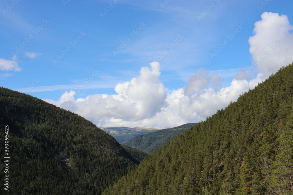 Beautiful mountains cross landscape