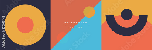 Neo memphis geometric pattern with circles, squares and lines. Pop art abstract background for covers, banners, flyers and posters and other templates