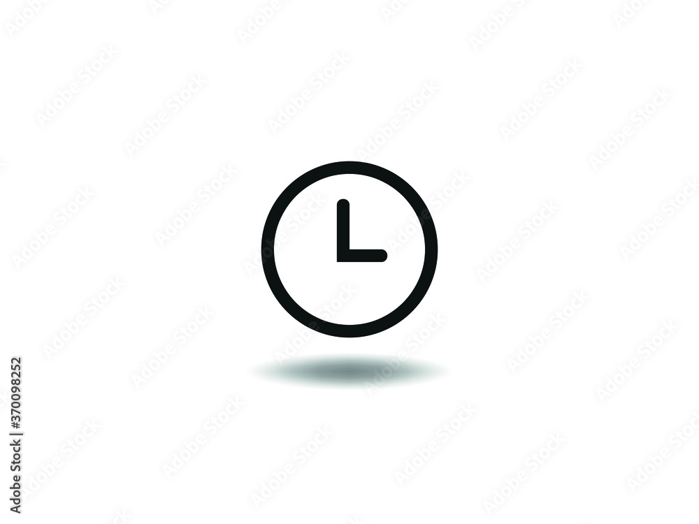 Clock Icon Vector illustration. Perfect time symbol. alarm clock sign, emblem isolated on white background with shadow, Flat style for graphic and web design, app, logo. EPS10 black pictogram. Clock Icon Vector illustration. Perfect time symbol. alarm clock sign, emblem isolated on white background with shadow, Flat style for graphic and web design, app, logo. EPS10 black pictogram.