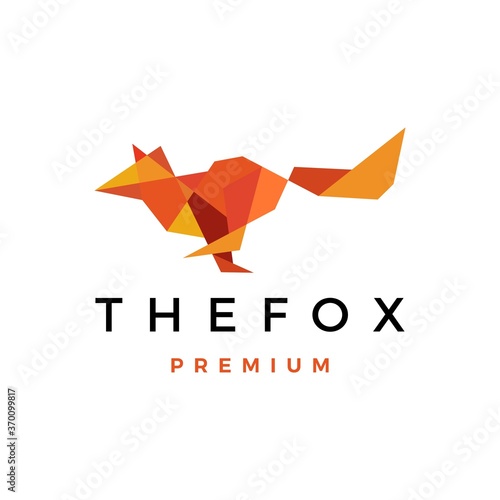 fox geometric low poly logo vector icon illustration
