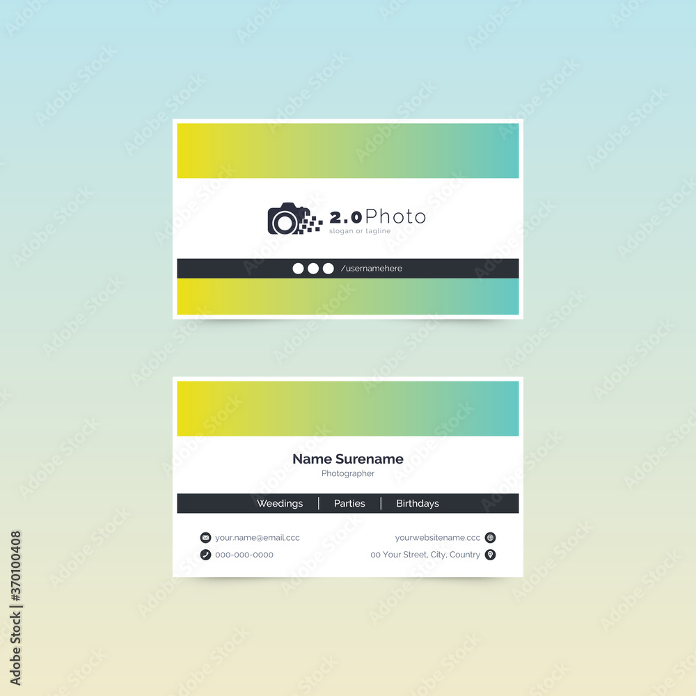 Clean And Modern Photographer Business Card Design
Clean And Modern Photographer Business Card Design