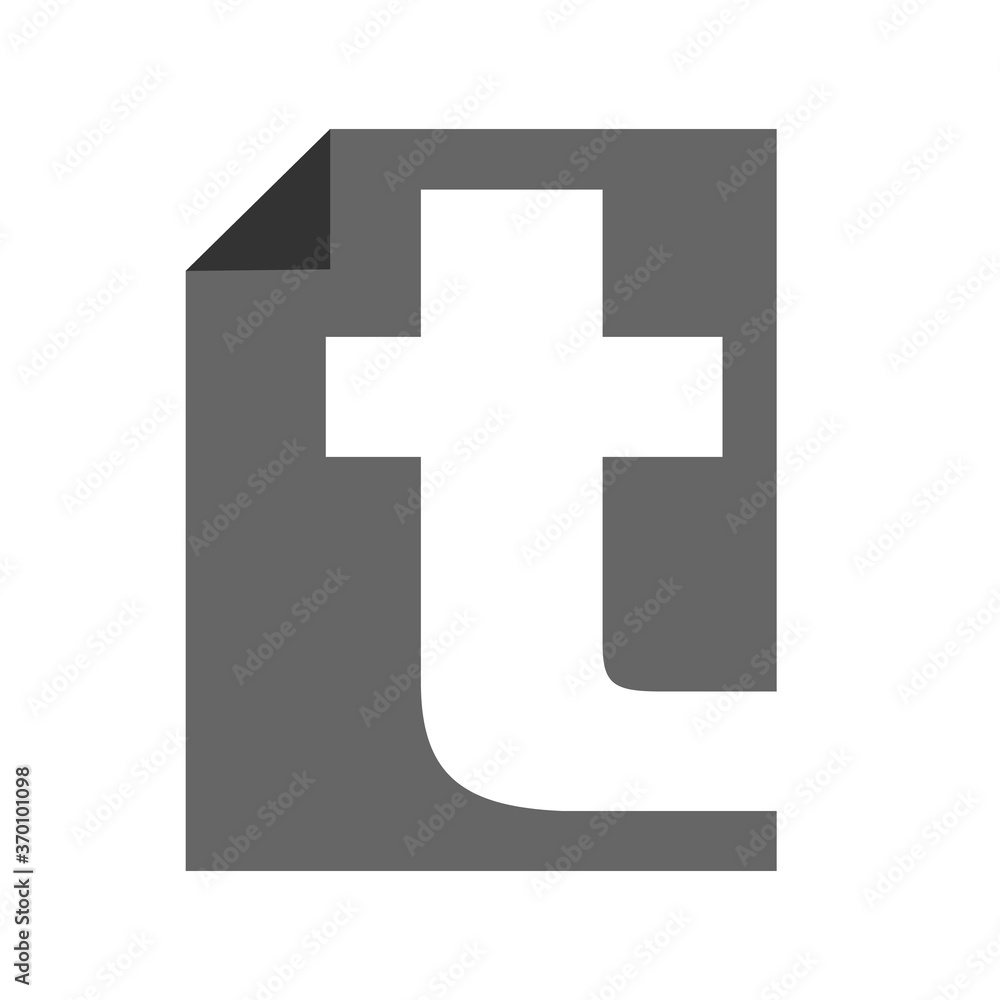 Obraz premium T initial Letter logo design with document symbol icon vector graphic concept illustrations