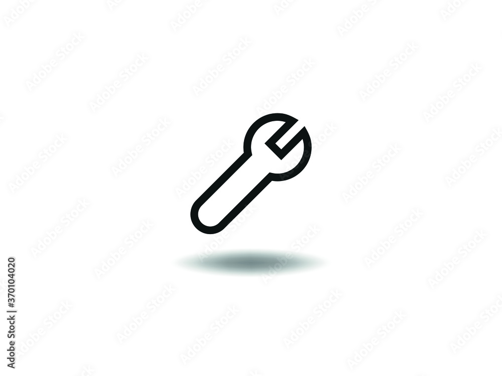Wrench line Icon Vector illustration. Repair symbol. settings sign, emblem isolated on white background with shadow, Flat style for graphic and web design, logo. EPS10 black pictogram.
Wrench line Icon Vector illustration. Repair symbol. settings sign, emblem isolated on white background with shadow, Flat style for graphic and web design, logo. EPS10 black pictogram.
