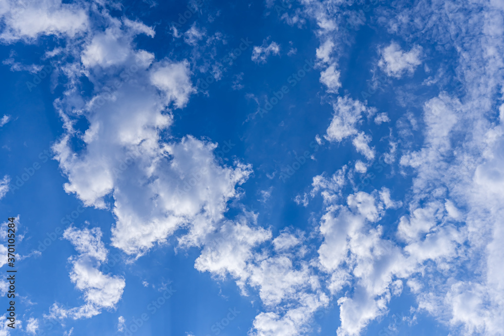 Obraz premium Background from clouds. Beauty nature. Blue sky clear view. Atmosphere, heavenly. Soft focus background