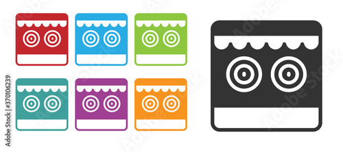 Black Shooting gallery icon isolated on white background. Set icons colorful. Vector.