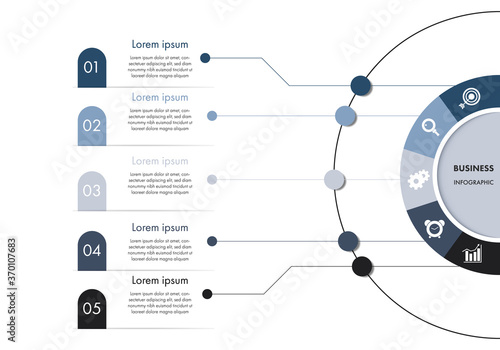 5 steps business infographic template.