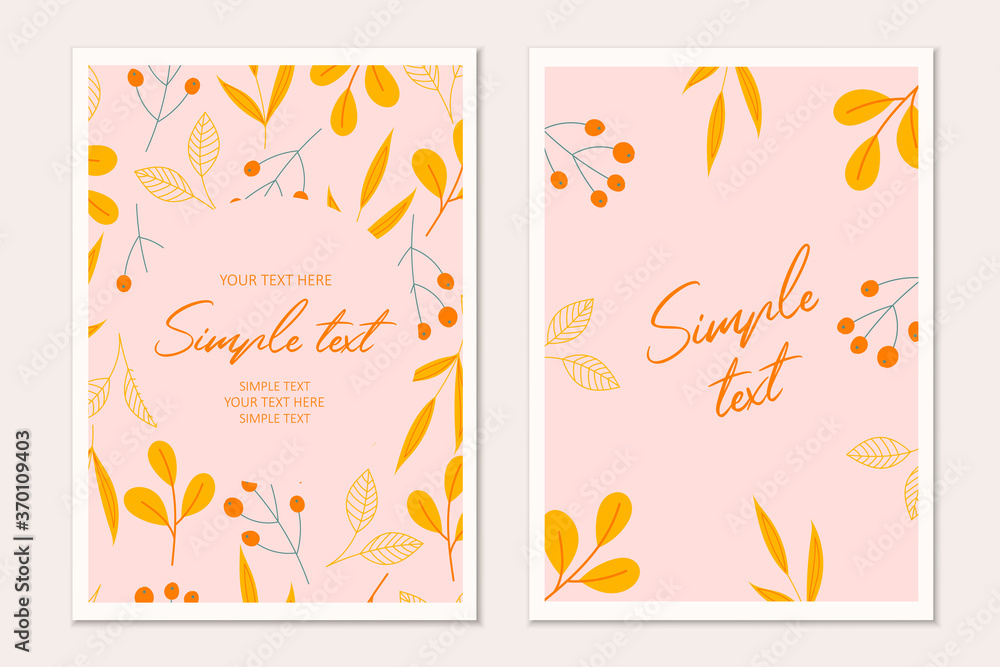 Autumn cards template design.