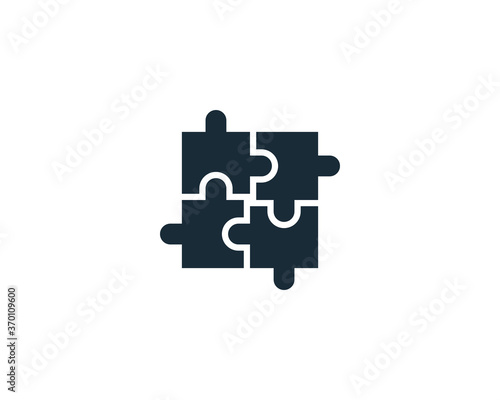 Jigsaw Puzzle Pieces Icon Vector Logo Template Illustration Design
