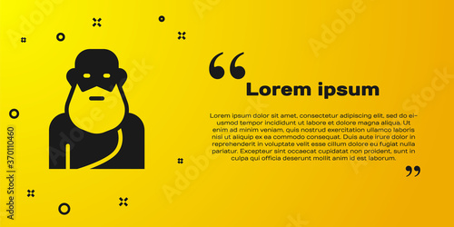 Black Socrates icon isolated on yellow background. Sokrat ancient greek Athenes ancient philosophy. Vector.