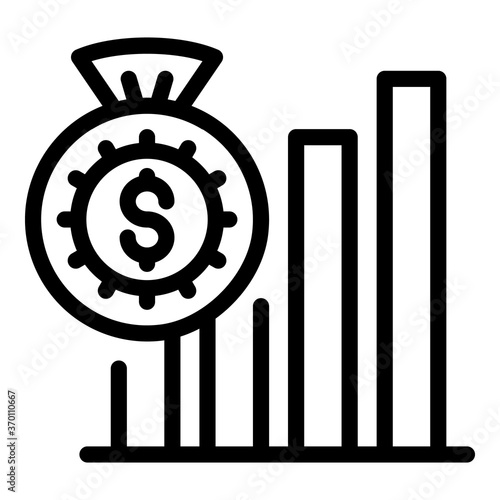 Raise budget icon. Outline raise budget vector icon for web design isolated on white background