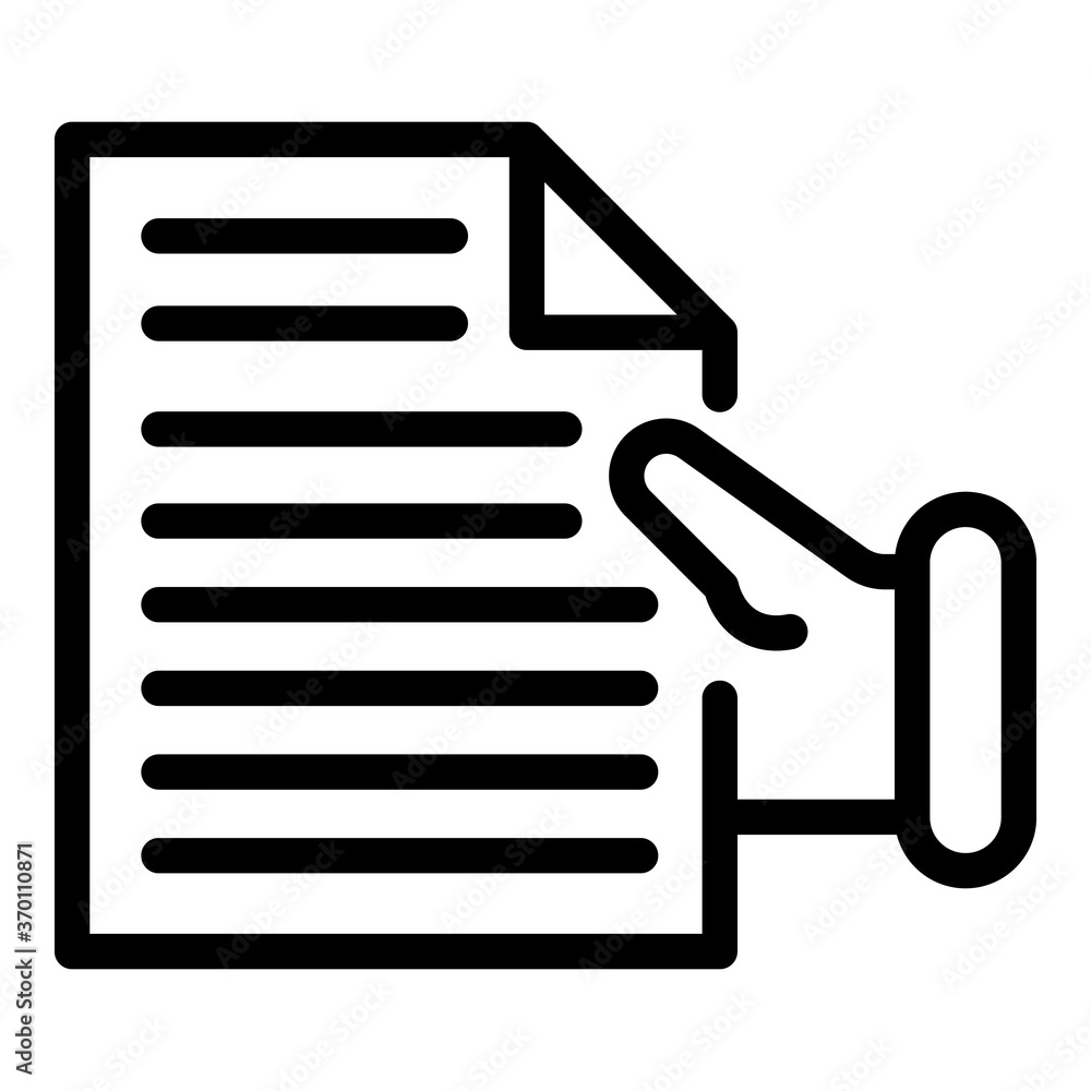 Contract icon. Outline contract vector icon for web design isolated on white background Contract icon. Outline contract vector icon for web design isolated on white background