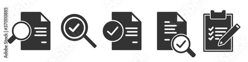 Set of audit simple icons in black
