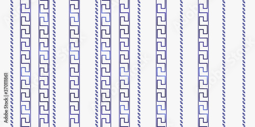 trendy stripes pattern Vector blue line hand drawn seamless