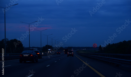 night road to the South of Russia