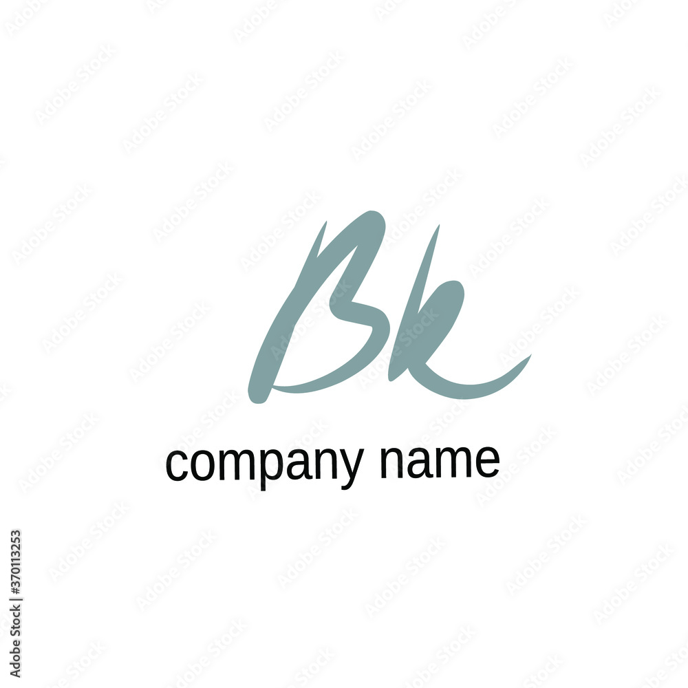 bk initial letter handwriting and signature logo