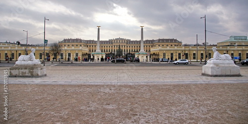 Schonbrunn Palace, German: Schloss Schonbrun, baroque summer residence of Habsburg monarchs in Hietzing, Vienna Austria Entrance photo