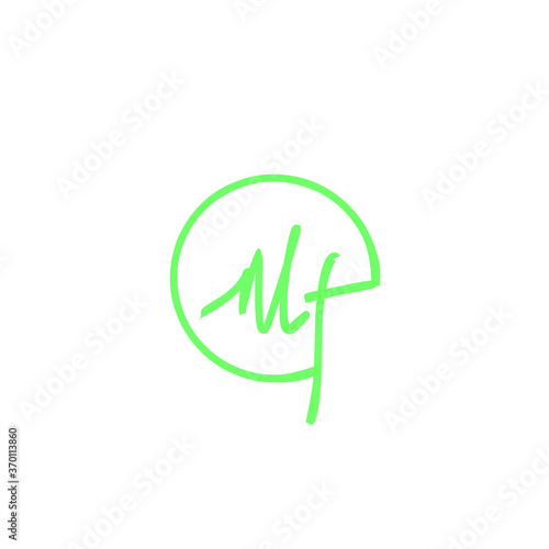 mf initial letter handwriting and signature logo
