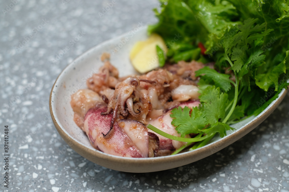 stir fried squid with garlic in thai food style stir fried squid with garlic in thai food style