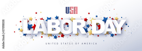 USA happy Labor day advertising banner text design
