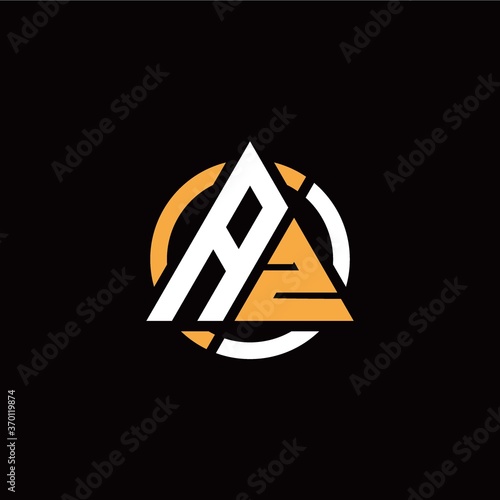 C Z initial logo modern triangle with circle on back