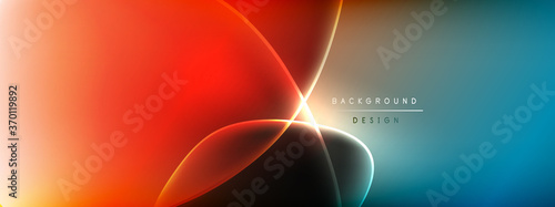 Vector abstract background - liquid bubble shapes on fluid gradient with shadows and light effects. Shiny design template for text