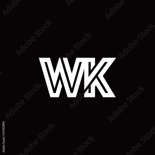 WK monogram logo with abstract line