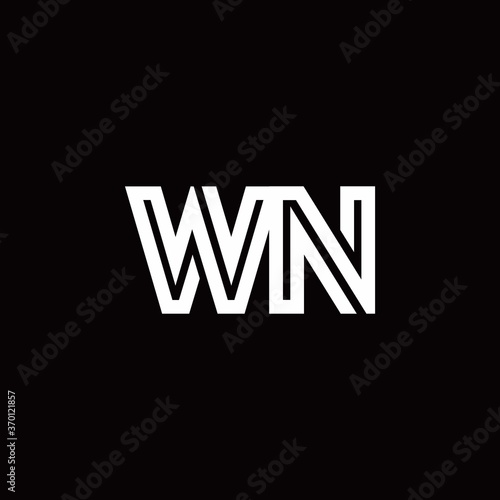 WN monogram logo with abstract line